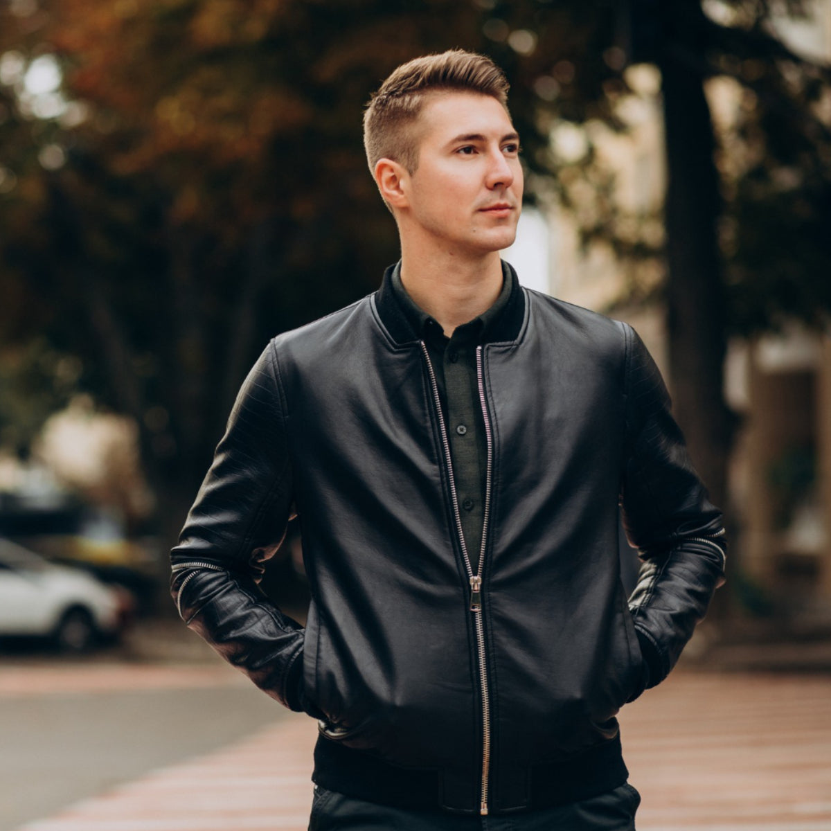 Men's Leather Bomber Jackets