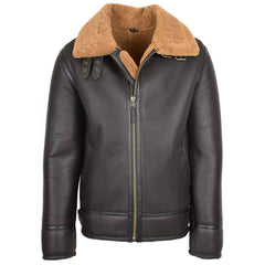 Men’s Top Gun Style Sheepskin Jacket – Oscar Brown Ginger Aviator Flight Jacket