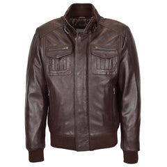 Men’s Leather Bomber Flight Jacket – Tom Brown Classic Aviator Style