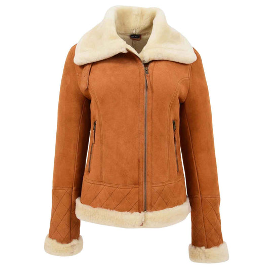 Regals Leather Premium Women’s Merino Sheepskin Aviator Jacket – Isabelle Tan