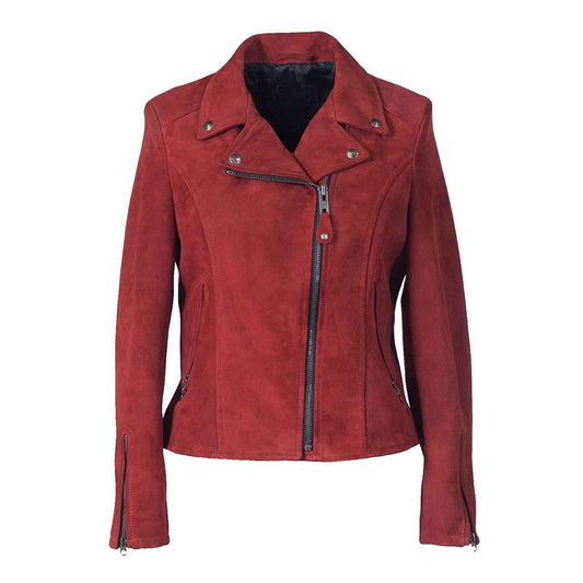 Women's Real Suede Biker Jacket – Fitted Motorcycle Leather Coat by Regals Leather