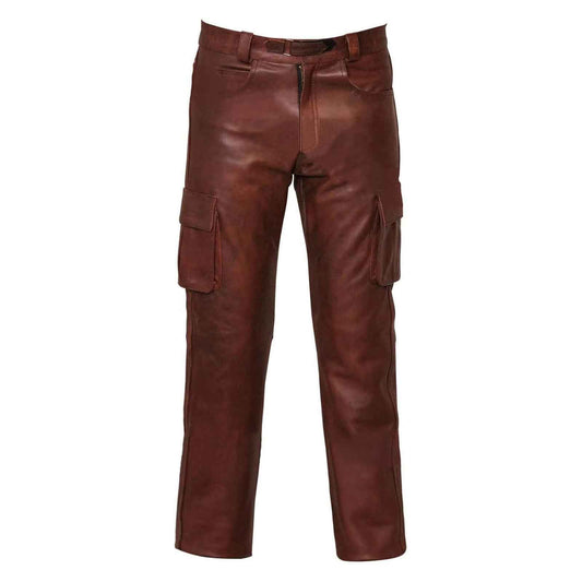 Leather Pants for Men Sweatpants with Cargo Pockets Slim Skinny Faux Leather Pants Trousers