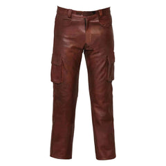 Leather Pants for Men Sweatpants with Cargo Pockets Slim Skinny Faux Leather Pants Trousers