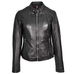 Stylish Sophia Black Women’s Genuine Leather Biker Jacket – Regals Leather