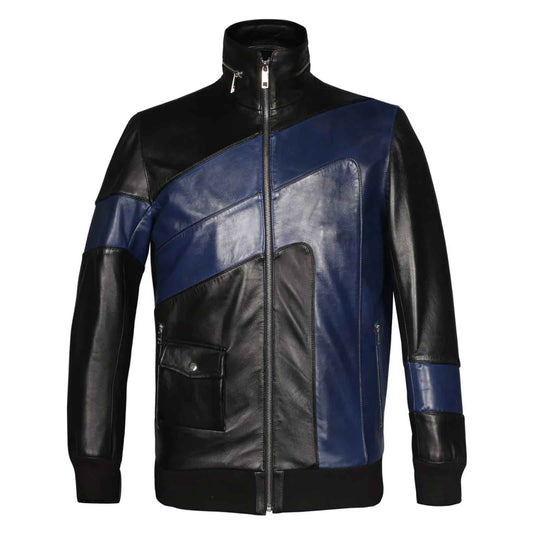 Men’s Black Leather Jacket | Vittorio Classic Biker Style Genuine Leather Jacket