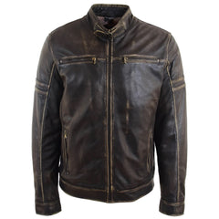 Men's Genuine Leather Biker Jacket Black | Vintage Lambskin Motorcycle Jackets For Men