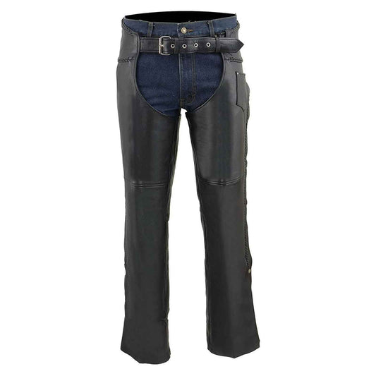 Men's Motorcycle Premium Multi pocket Leather Cowboy Biker Chaps Pants