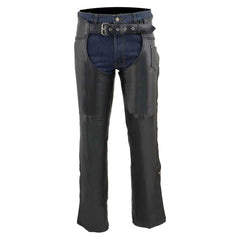 Men's Motorcycle Premium Multi pocket Leather Cowboy Biker Chaps Pants