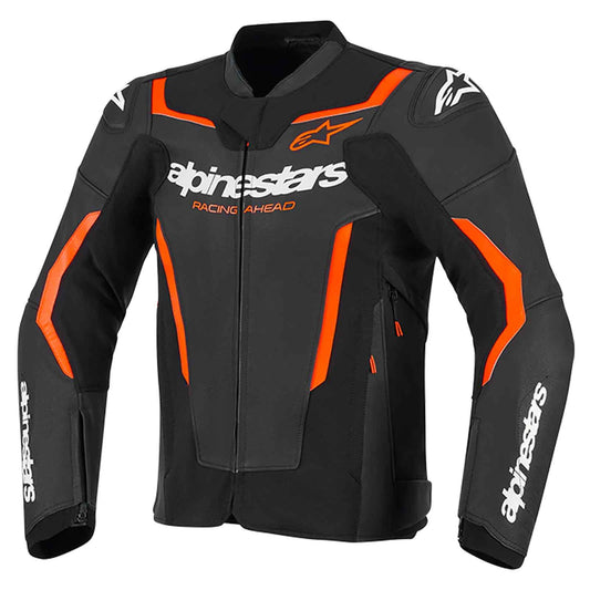 Alpinestars GP Force V2 Leather Motorcycle Jacket Black Red | Premium Sport Racing Biker Jacket for Men