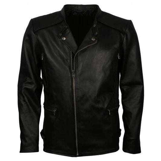 Best Quality Vintage Men's Biker Black Motorcycle Leather Jacket