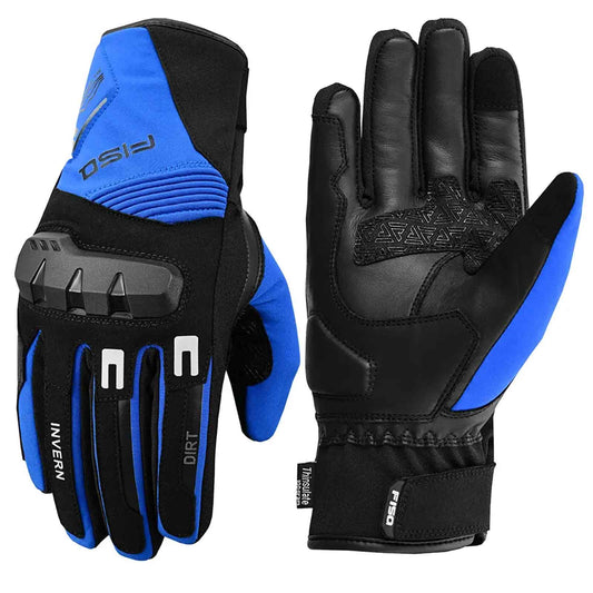 FISA Dirt Winter Gloves Blue – Insulated Waterproof Motorcycle Riding Gloves