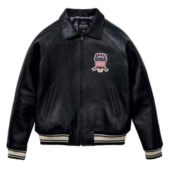 Best Seller Men’s Iconic Avirex Leather Jacket Black Leather Bomber Jacket Aviator Style