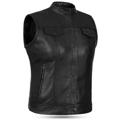 Best Quality Women's Genuine Cowhide Leather Vests – with Side Zippers