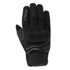FISA Sandro Guantes de Verano para Hombre Negros – Guantes de Moto de Cuero Transpirable
