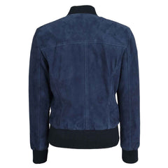 Regals Leather Comfortable Women's Real Goat Suede Bomber MA-1 Jacket Faye Blue