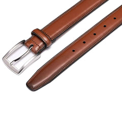 Genuine Leather Men’s Belt – Brown 36in Classic Dress & Casual Waist Belt with Single Prong Buckle