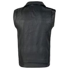 Comfortable Fashion Men's Faux Leather Biker Vest Zippers Slim Fit Male Sleeveless Waistcoat For Men