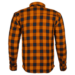 Exo Protective Motorcycle Flannel Shirt Orange/Black – Kevlar® Lined Riding Shirt with CE Armor Pockets
