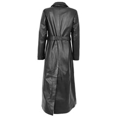 Women’s Full-Length Leather Coat – Gabbie Classic Black Genuine Leather Jacket