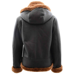 Women's Genuine Sheepskin B3 Pilot Jacket – Naomi Brown with Detachable Hood