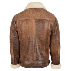 Men’s Vintage Brown Sheepskin Aviator Jacket | Blen Pilot Flight Leather Jacket