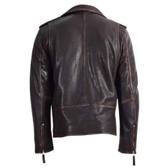Men’s Real New Zealand Leather Biker Jacket – Brando Style Zip Nelson | Regals Leather