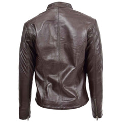 Women’s Real Leather Standing Collar Jacket – Becky Brown Classic Fit