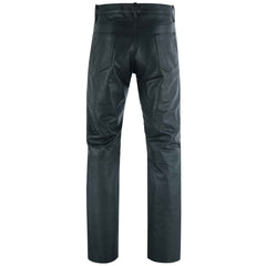 High Quality Women's Classic 5 Pocket Black Casual Motorcycle Leather Pants