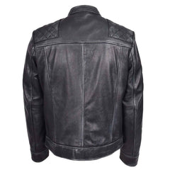 Men’s Real Leather Biker Jacket – Black Cafe Racer Style | Regals Leather