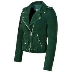 Regals Leather Classic New Women's Suede Leather Jacket Soft Sheepskin Moto Biker Jacket