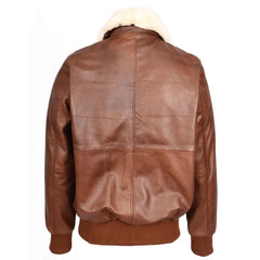 Men’s Premium Leather Aviator Bomber Jacket – G-1 Pilot Style Luca Tan