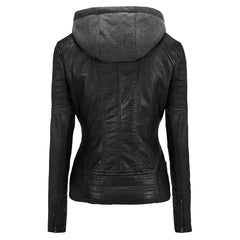 Women’s Leather Bomber Jacket – Stylish Genuine Leather Moto Coat for All Seasons