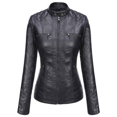 Tanming Women’s Faux Leather Jacket with Removable Hood – Stylish PU Moto Biker Coat for Fall & Winter