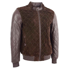Men’s Leather and Suede Bomber Varsity Jacket – Bradley Brown Classic