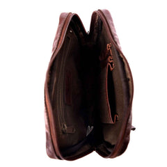 Men’s Leather Across-Body Bag by REGALS LEATHER – Genuine Cowhide Small Messenger Crossbody Shoulder Bag for Men