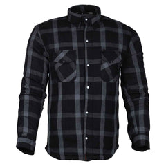 Exo Protective Motorcycle Flannel Shirt Grey/Black – DuPont™ Kevlar® Lined | Regals Leather
