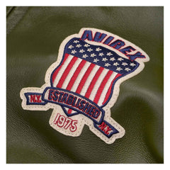 Best Seller Men’s Iconic Avirex Leather Jacket Olive Green Leather Bomber Jacket Aviator Style