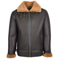 Men’s Top Gun Style Sheepskin Jacket – Oscar Brown Ginger Aviator Flight Jacket