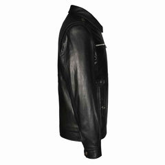 Benjo Black Leather Men’s Jacket – Classic Biker Style & Premium Comfort