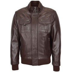 Men’s Leather Bomber Flight Jacket – Tom Brown Classic Aviator Style