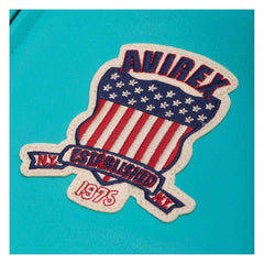 Handcrafted Men’s Avirex Leather Jacket Turquoise Leather Bomber Jacket Iconic Style