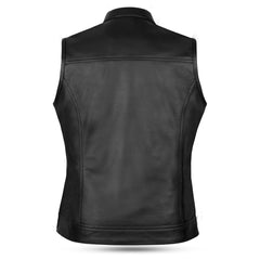 Best Quality Women's Genuine Cowhide Leather Vests – with Side Zippers