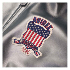 Handmade Men’s Avirex Leather Jacket Silver Leather Bomber Jacket Iconic Style