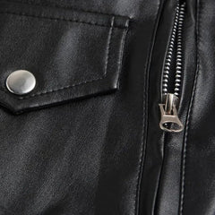 Comfortable Fashion Men's Faux Leather Biker Vest Zippers Slim Fit Male Sleeveless Waistcoat For Men