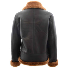Women's Genuine Sheepskin B3 Pilot Jacket – Naomi Brown with Detachable Hood