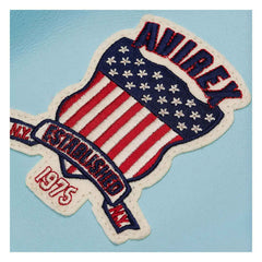 Top Quality Men’s Avirex Leather Jacket Light Blue Leather Bomber Flight Jacket