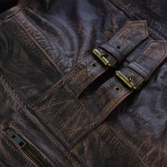 Women's Black Premium Cowhide Biker Motorcycle Leather Vest with Cowgirl Western Leather Outwear, Adjustable Side Buckles