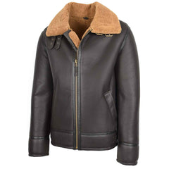 Men’s Top Gun Style Sheepskin Jacket – Oscar Brown Ginger Aviator Flight Jacket