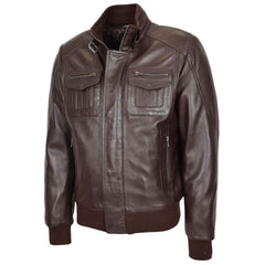 Men’s Leather Bomber Flight Jacket – Tom Brown Classic Aviator Style