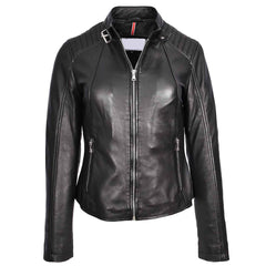 Stylish Sophia Black Women’s Genuine Leather Biker Jacket – Regals Leather